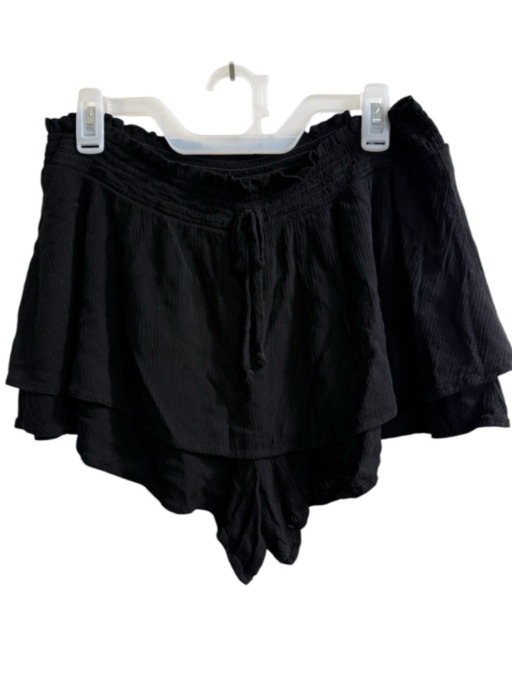 Kingston grey Black Layered Ruffle Skort Shorts